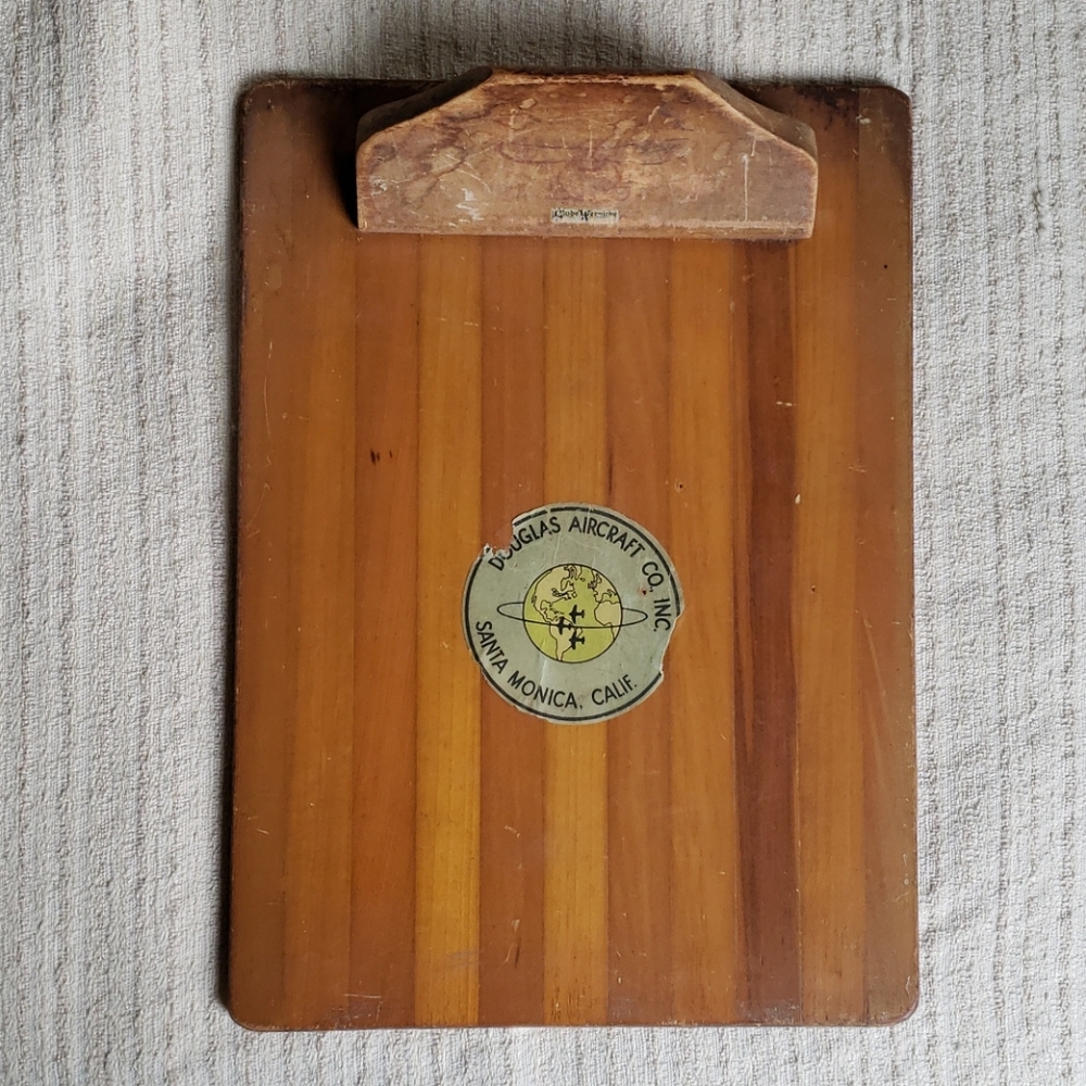 Vintage wooden clipboard